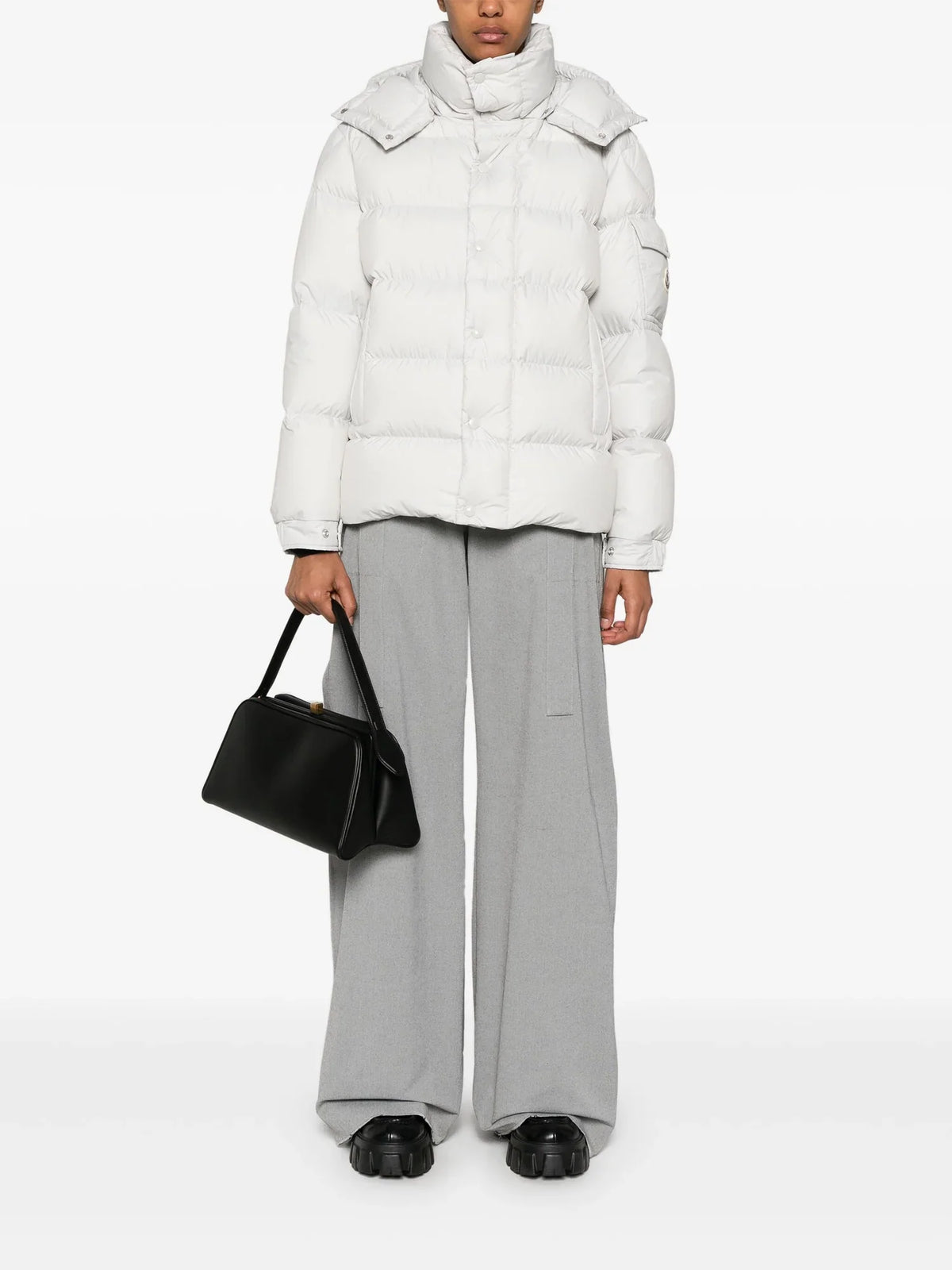 Moncler Maya 70th Anniversary Short Down Jacket in White
