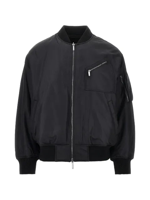 Emporio Armani logo-patch zip-up bomber jacket