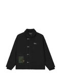 izzue fleece-collar clip-fastening jacket