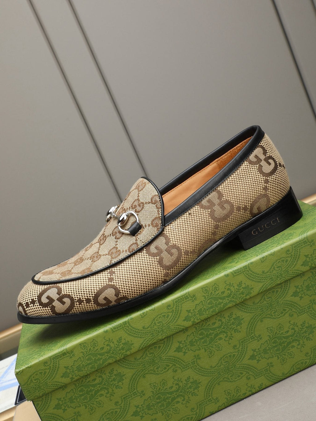 Gucci Monogram Bit Loafers